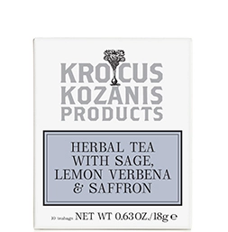 Kräutertee mit Salbei, Zitronen Verbene und Safran