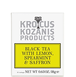 Schwarzer Tee mit Zitrone, Minze und Safran