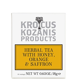 Kräutertee mit Honig, Orange und Safran