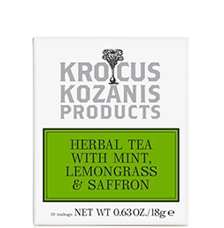 Kräutertee mit Minze, Zitronengras und Safran